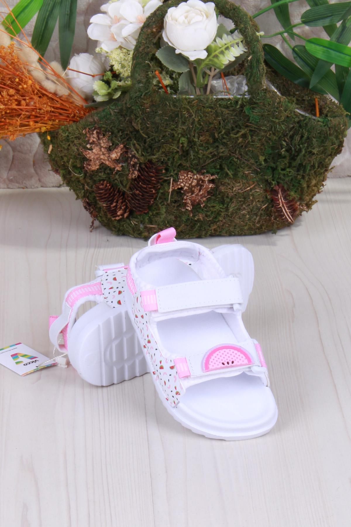 332.B25Y.251 Beyaz İnkago Anatomik Kız Çocuk Sandalet - Görsel 5