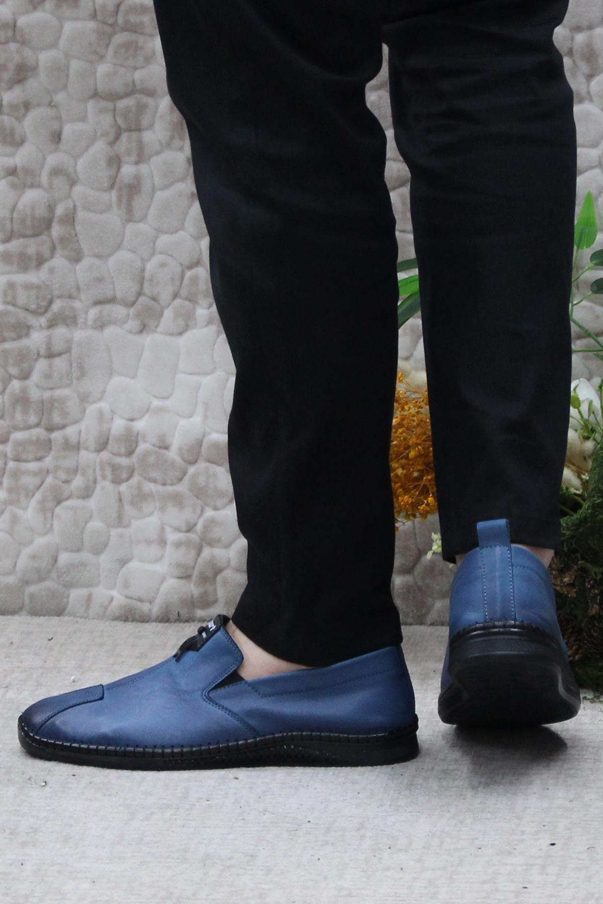 42060 Bordolli Çok Yumuşak İç Ve Dış Hakiki Deri Erkek Ayakkabı - Görsel 5