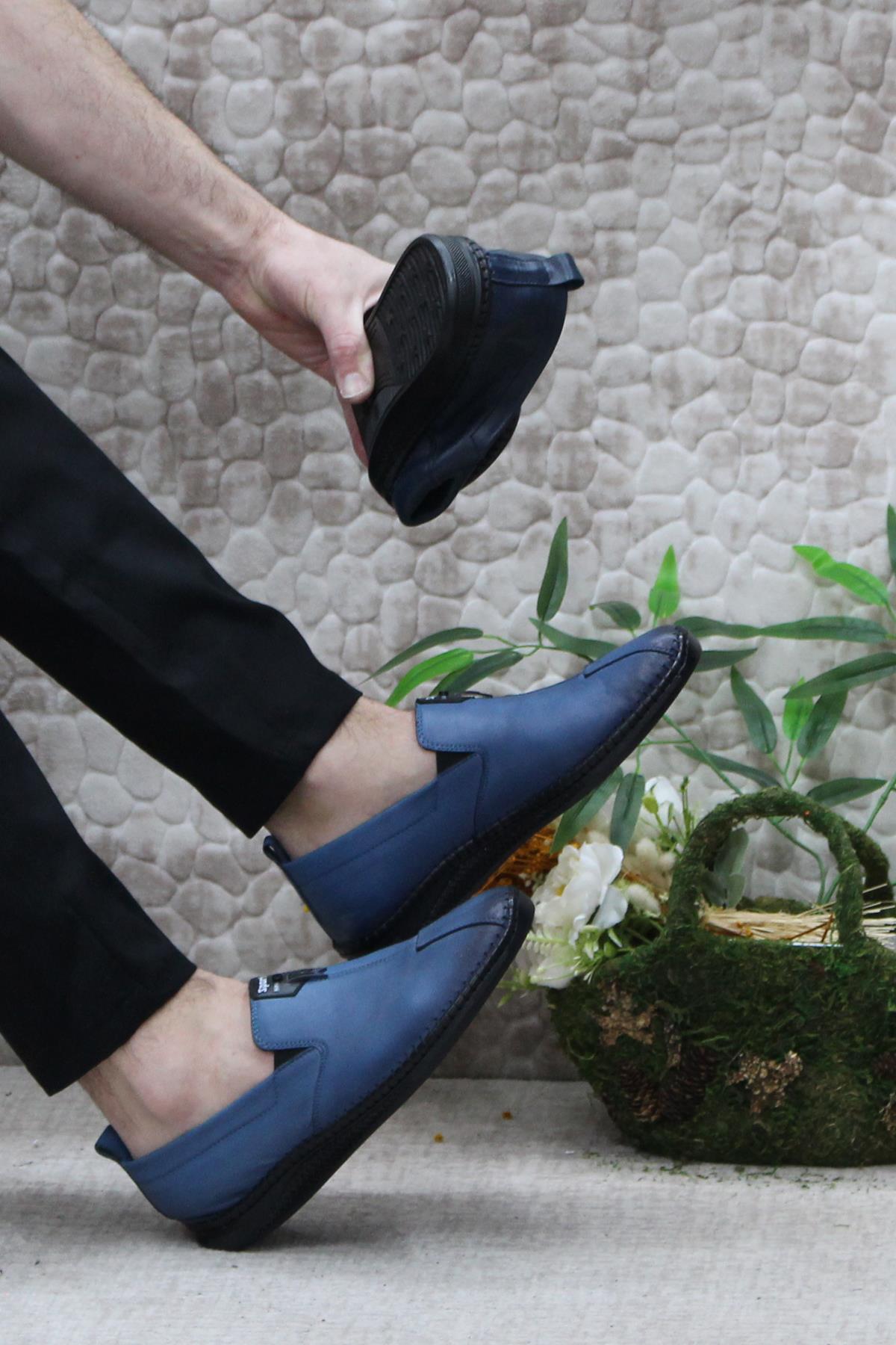 42060 Bordolli Çok Yumuşak İç Ve Dış Hakiki Deri Erkek Ayakkabı - Görsel 6