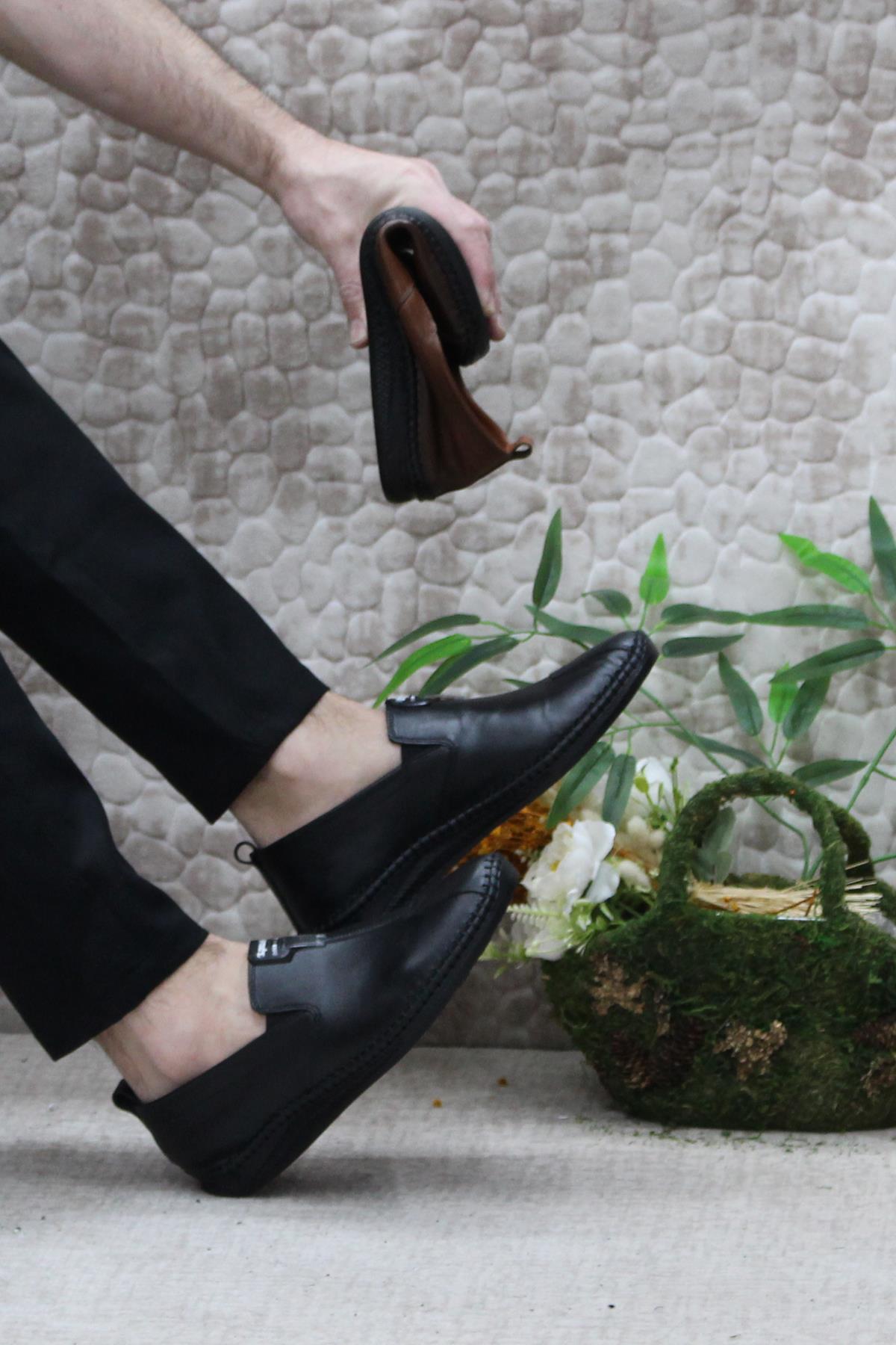 42060 Bordolli Çok Yumuşak İç Ve Dış Hakiki Deri Erkek Ayakkabı - Görsel 6