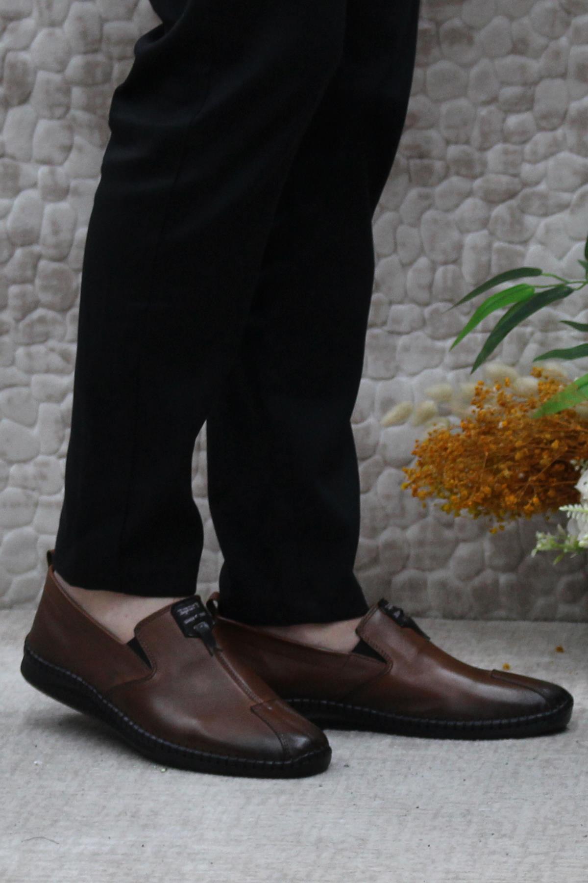 42060 Bordolli Çok Yumuşak İç Ve Dış Hakiki Deri Erkek Ayakkabı - Görsel 2