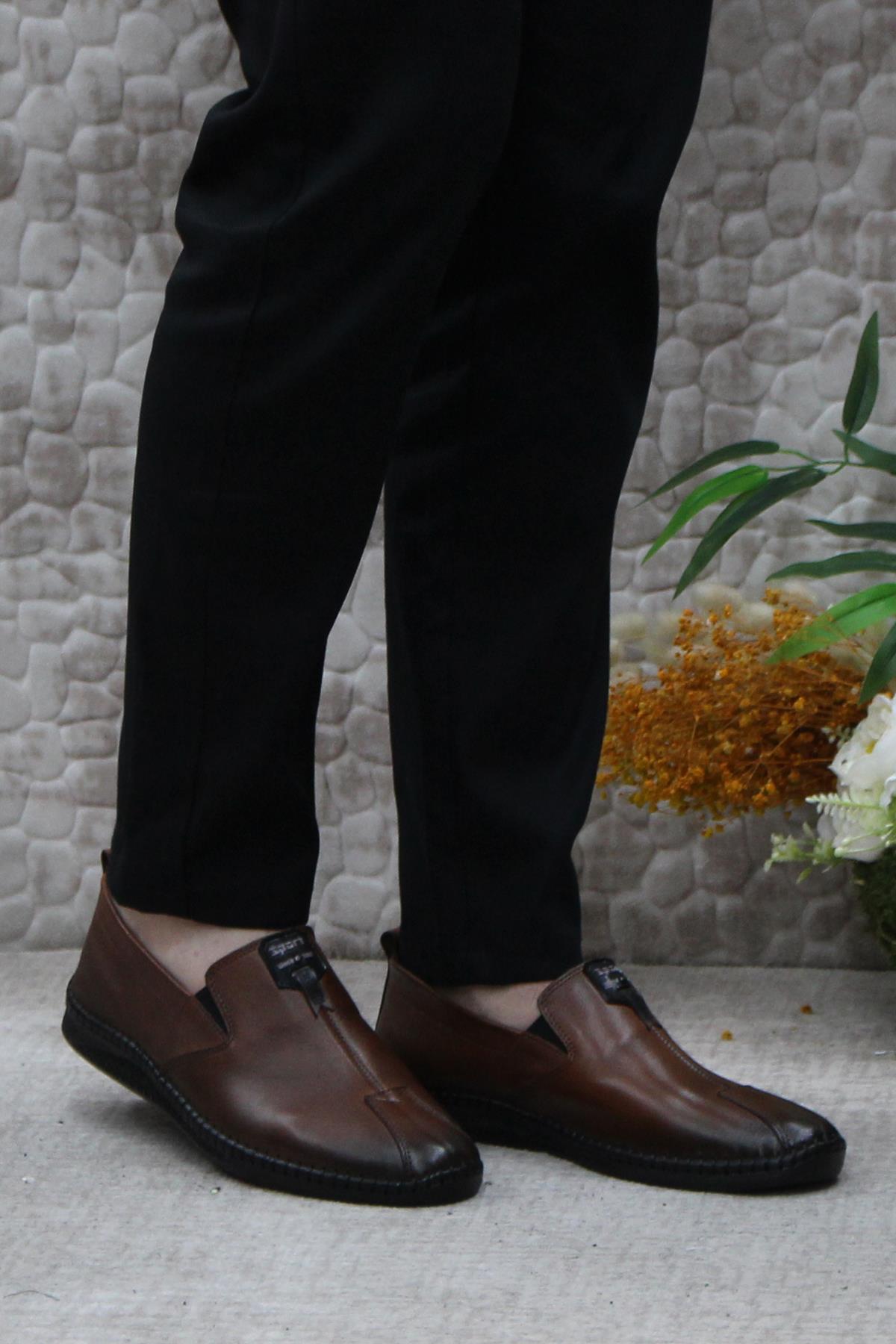 42060 Bordolli Çok Yumuşak İç Ve Dış Hakiki Deri Erkek Ayakkabı - Görsel 3