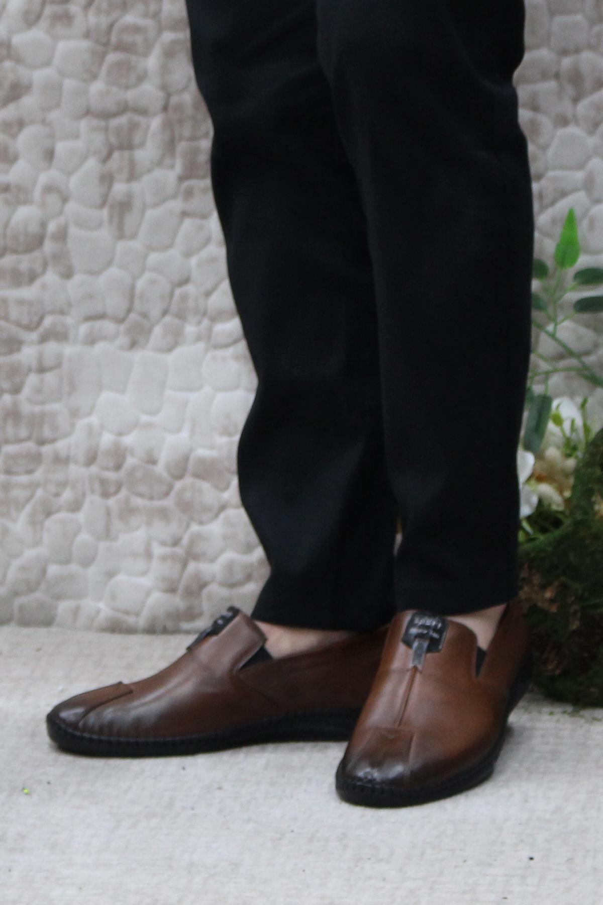 42060 Bordolli Çok Yumuşak İç Ve Dış Hakiki Deri Erkek Ayakkabı - Görsel 4