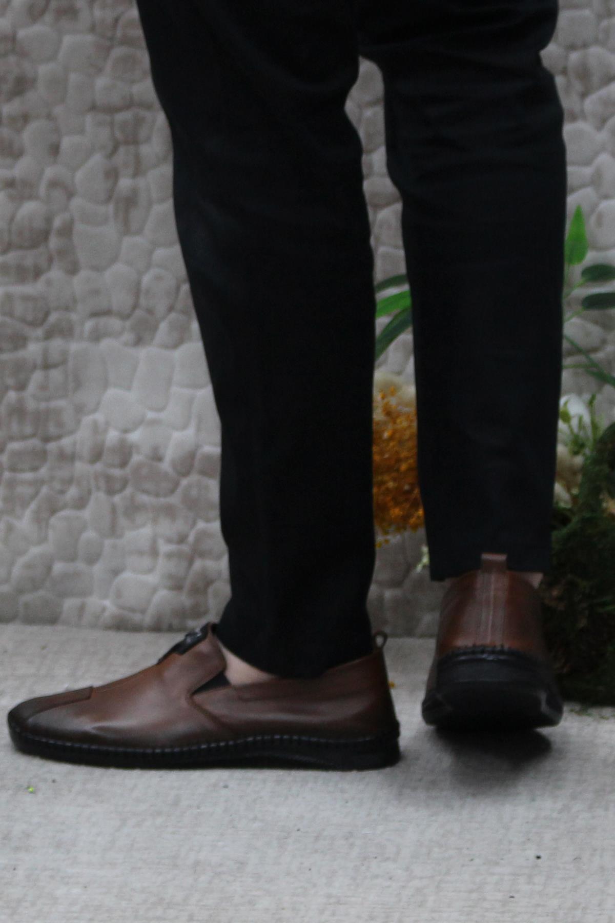 42060 Bordolli Çok Yumuşak İç Ve Dış Hakiki Deri Erkek Ayakkabı - Görsel 5