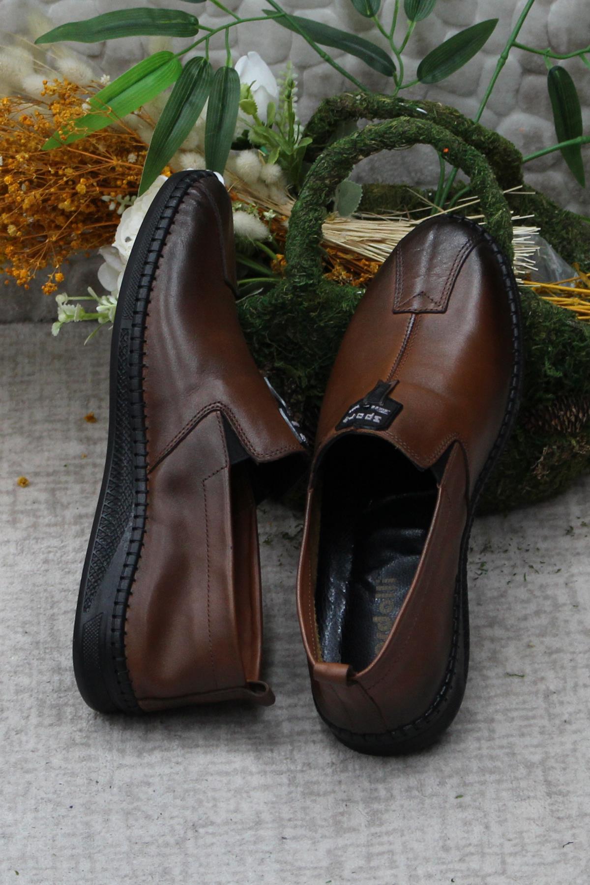 42060 Bordolli Çok Yumuşak İç Ve Dış Hakiki Deri Erkek Ayakkabı - Görsel 7