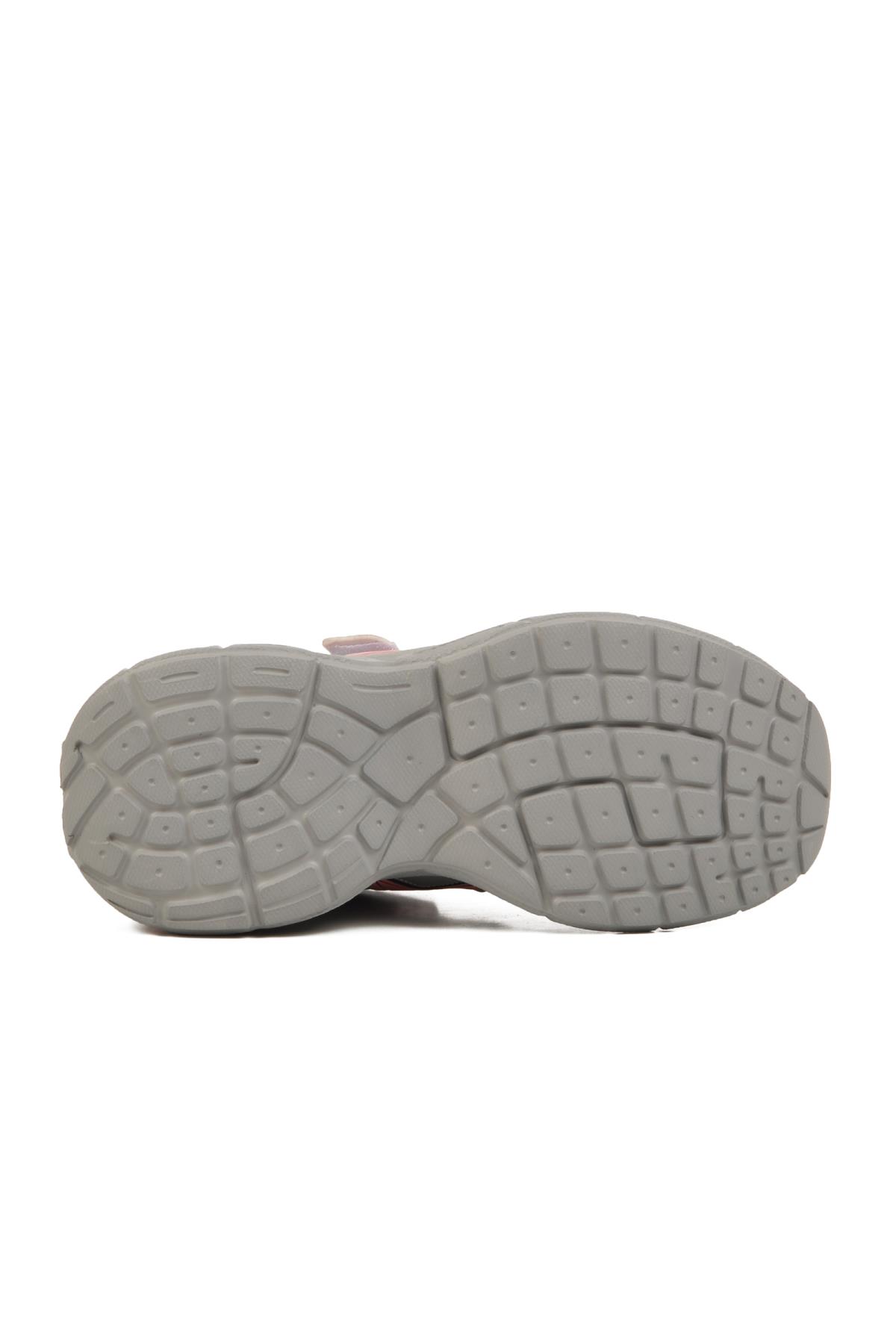 Gümüş Pembe Cırtlı Fileli Hafif Çocuk Spor Ayakkabı F - Görsel 6