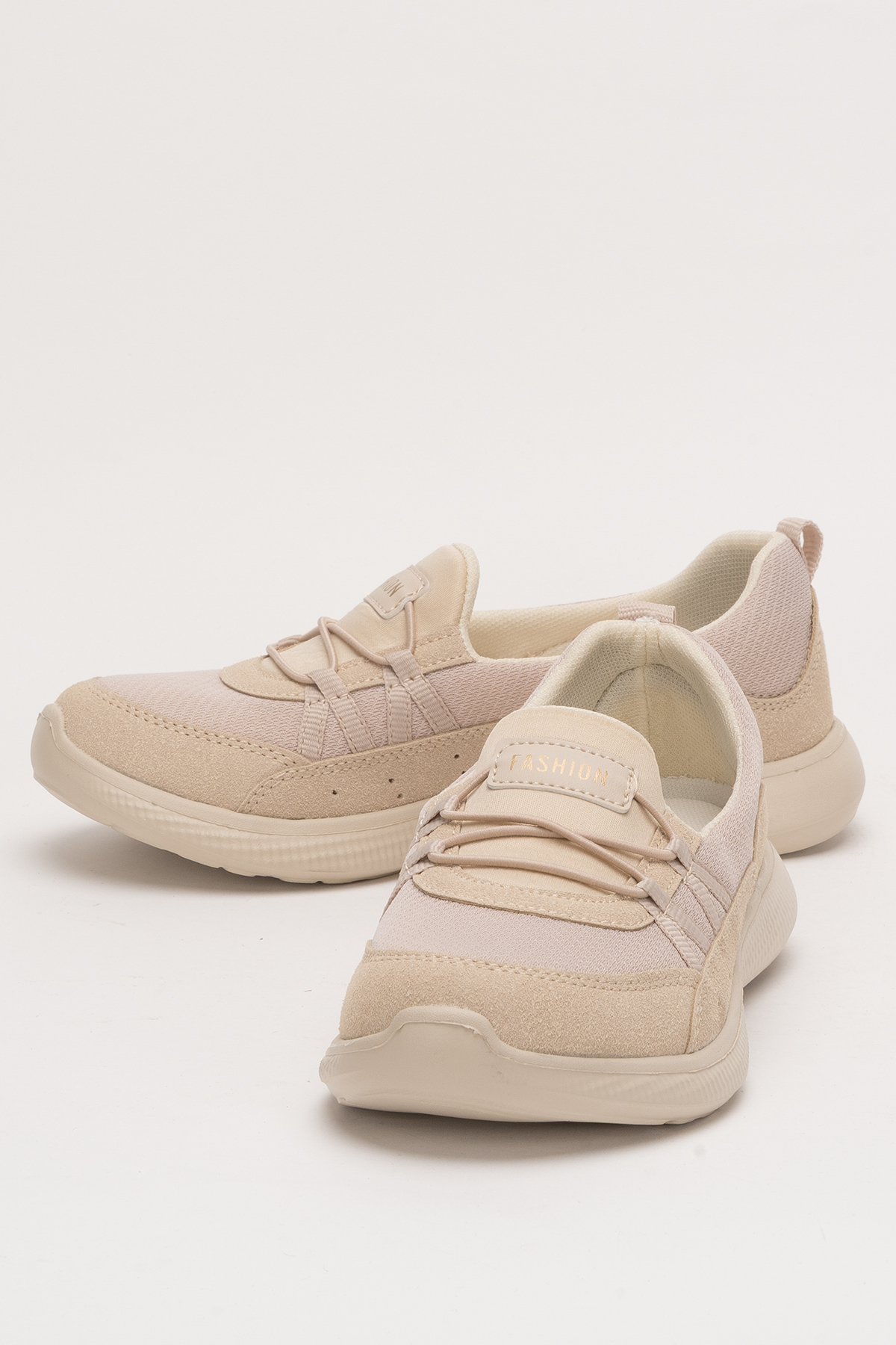 Kadın Spor Sneaker Babet Esnek, Yumuşak, Hafif, Günlük Ayakkabı Bej - Görsel 7