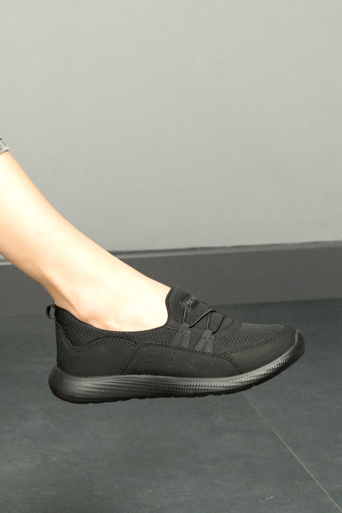 Kadın Spor Sneaker Babet Esnek, Yumuşak, Hafif, Günlük Ayakkabı Siyah - Görsel 7