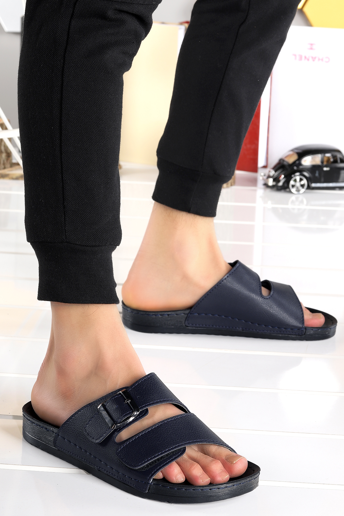 Günlük Cırtlı Erkek Terlik Ary 36-487 Lacivert - Görsel 2