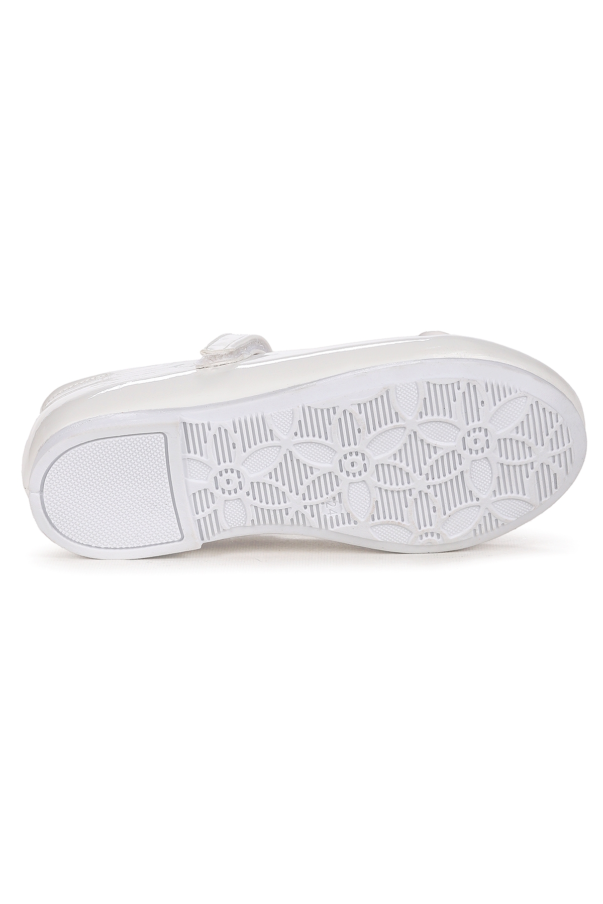 Barbe Fiyonklu Cırtlı Kız Çocuk Babet Ayakkabı Beyaz - Görsel 6