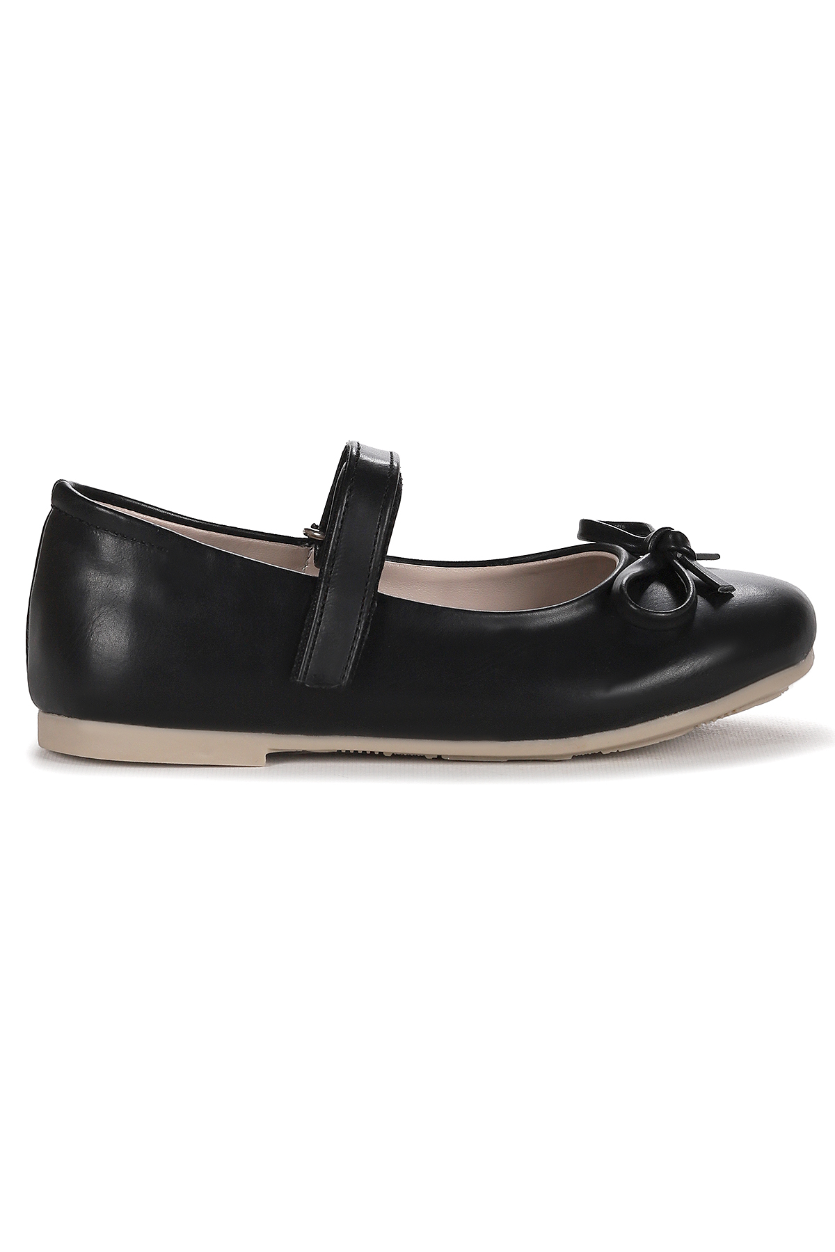 Barbe Fiyonklu Cırtlı Kız Çocuk Babet Ayakkabı Siyah - Görsel 5