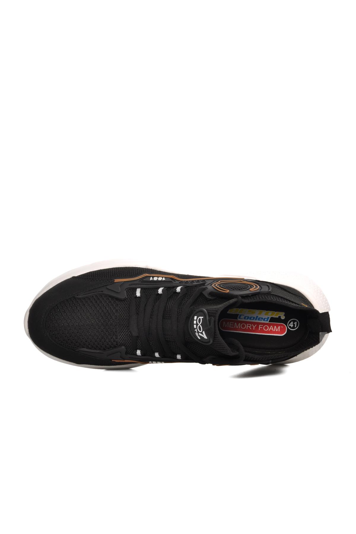 B384 Siyah-Beyaz Memory Foam Erkek Spor Ayakkabı - Görsel 7