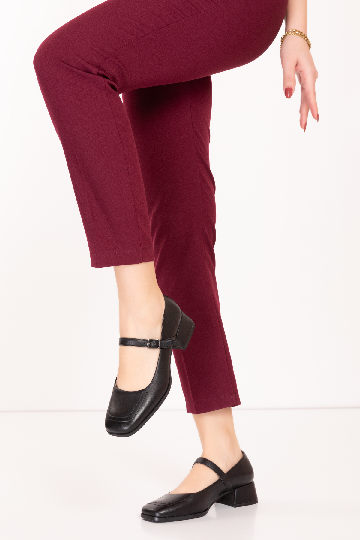 Gondol Kadın Hakiki Deri Tek Bantlı Topuklu Ayakkabı ss.416 - Görsel 9