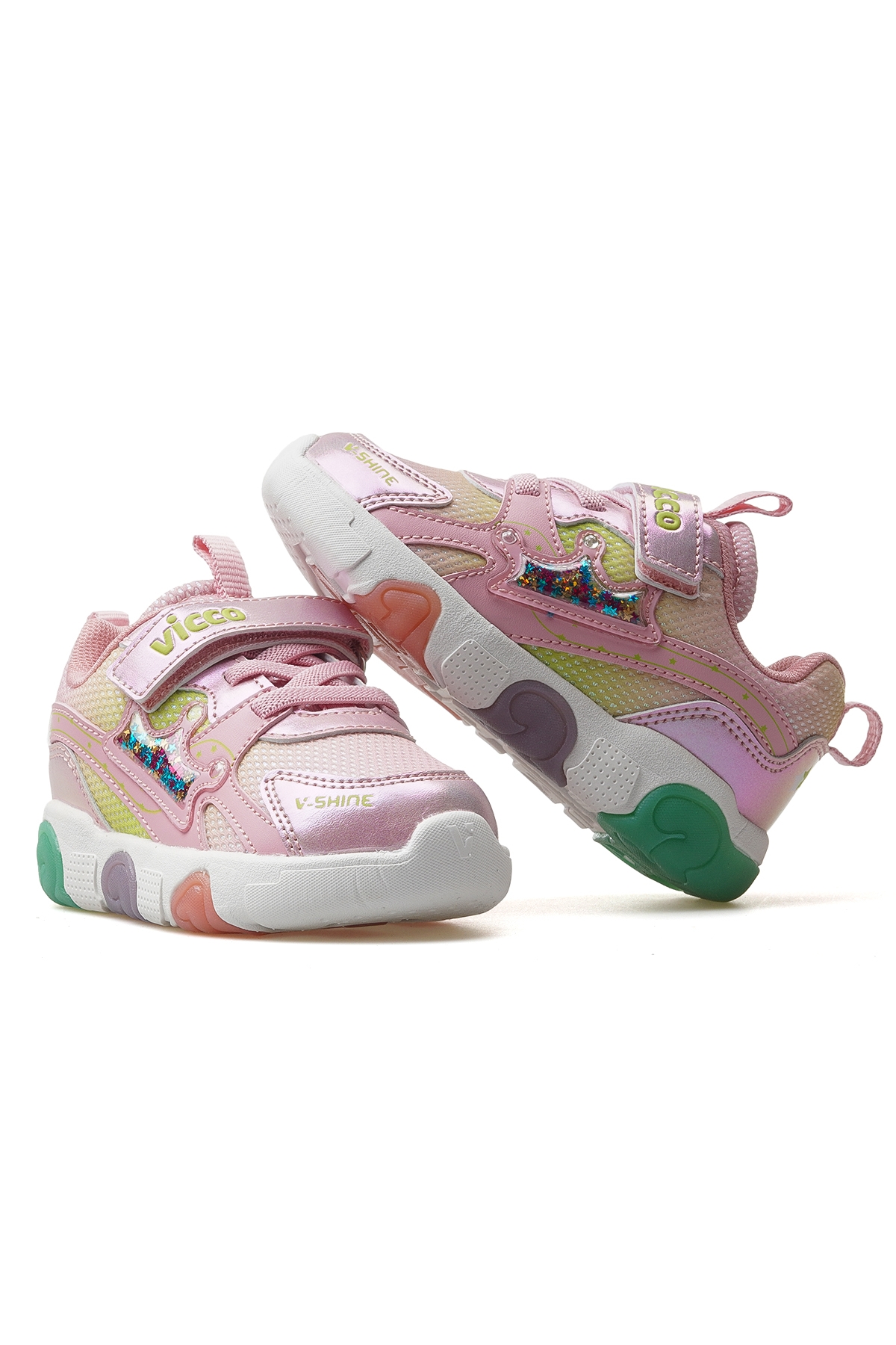 Queen Kız Çocuk Işıklı Hafif Sneaker Spor Ayakkabı 25y 346.180 Pk Pudra - Görsel 7