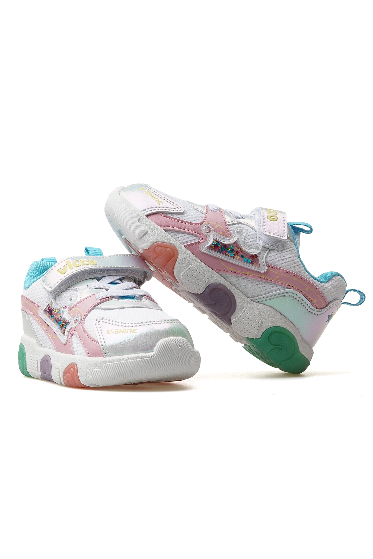 Queen Kız Çocuk Işıklı Hafif Sneaker Spor Ayakkabı 25y 346.180 Pk Beyaz - Görsel 7