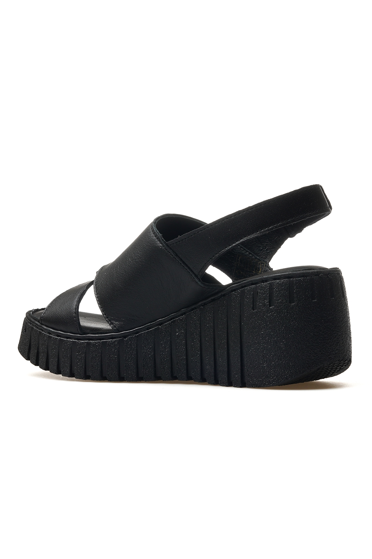 Kadın Hakiki Deri Günlük Sandalet 25y 25020264y Z Siyah - Görsel 4