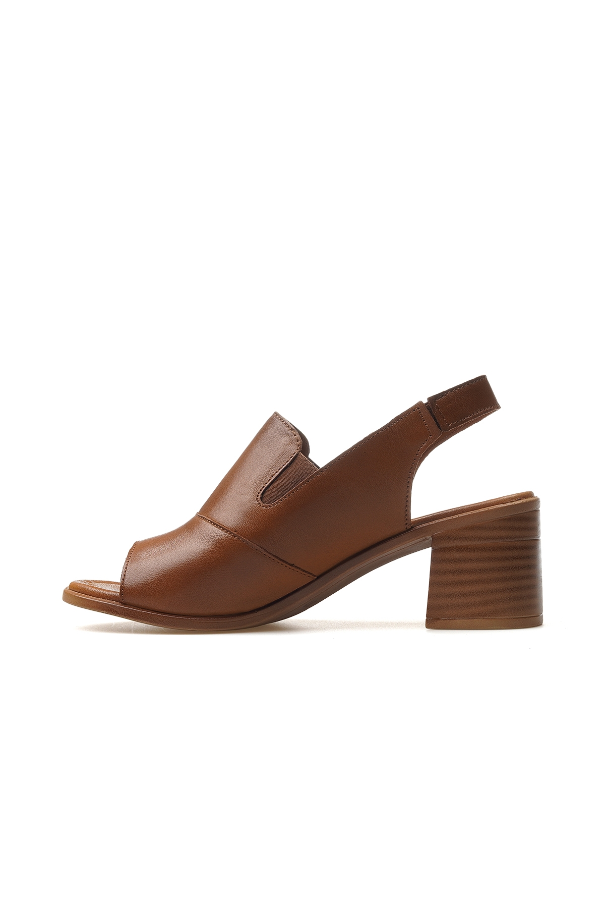 Kadın Hakiki Deri Topuklu Sandalet 25y 24381825y Z Taba - Görsel 3