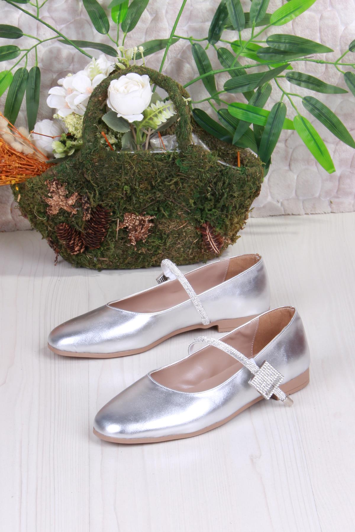 01-625 Soft Taş Toka Detaylı Rahat Kadın Babet - Görsel 5