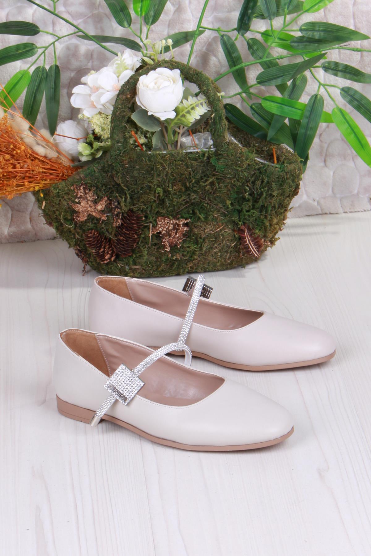 01-625 Soft Taş Toka Detaylı Rahat Kadın Babet - Görsel 4