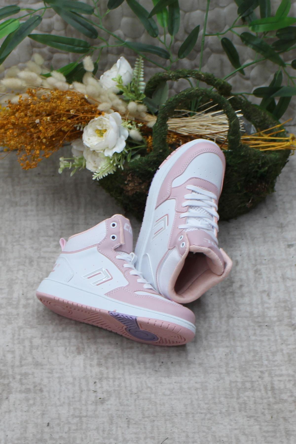 Cool Adel Pudra Beyaz Boğazlı Kaymaz Taban Rahat Çocuk Ayakkabı - Görsel 2