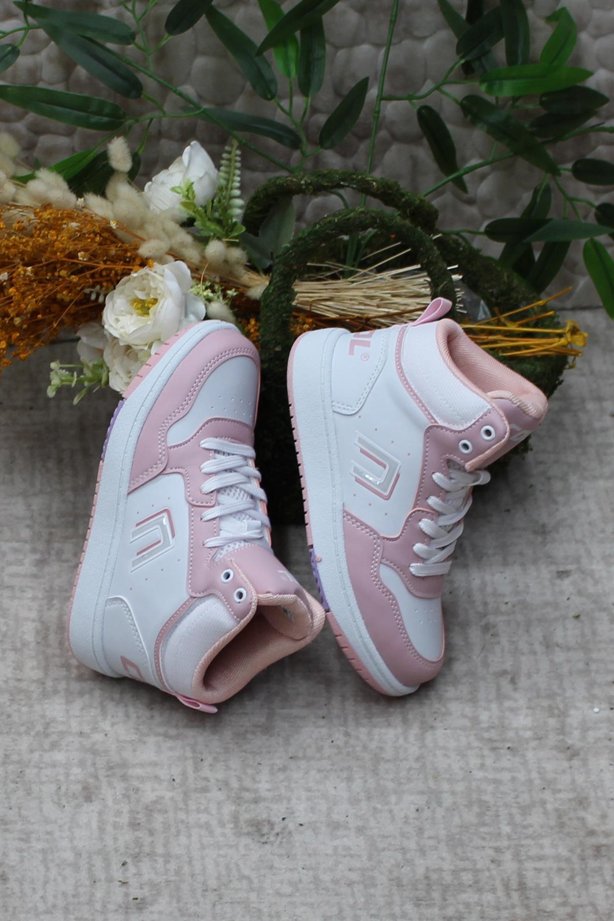 Cool Adel Pudra Beyaz Boğazlı Kaymaz Taban Rahat Çocuk Ayakkabı - Görsel 3