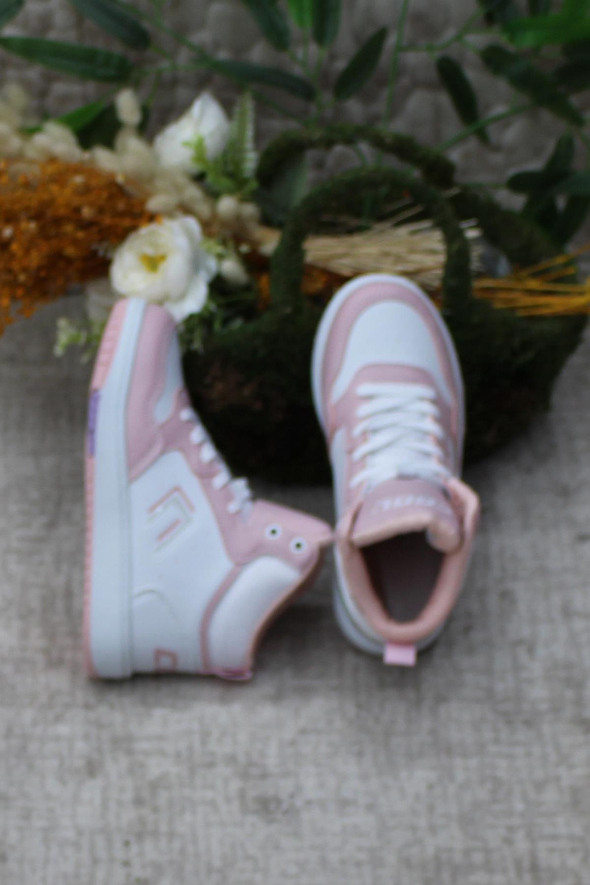 Cool Adel Pudra Beyaz Boğazlı Kaymaz Taban Rahat Çocuk Ayakkabı - Görsel 4