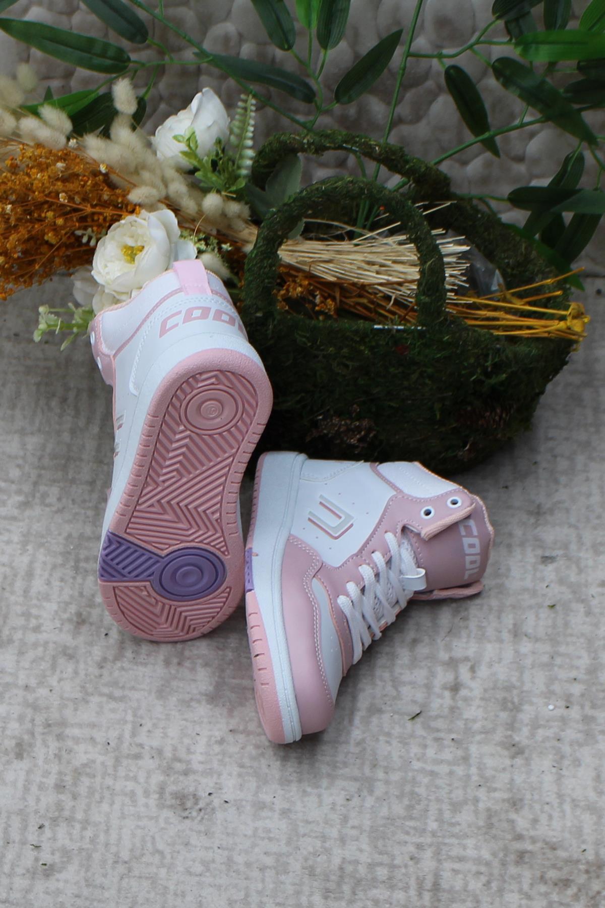 Cool Adel Pudra Beyaz Boğazlı Kaymaz Taban Rahat Çocuk Ayakkabı - Görsel 5