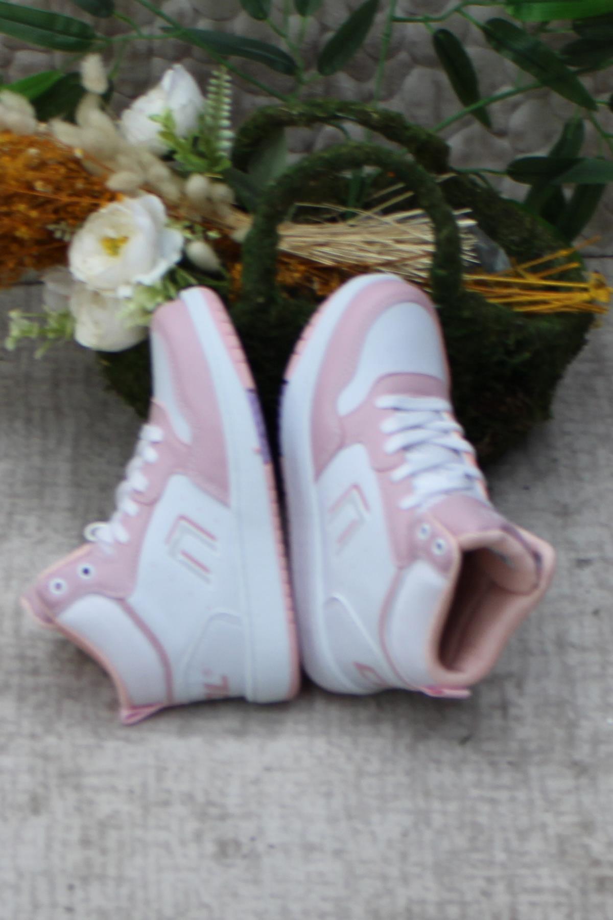 Cool Adel Pudra Beyaz Boğazlı Kaymaz Taban Rahat Çocuk Ayakkabı - Görsel 6