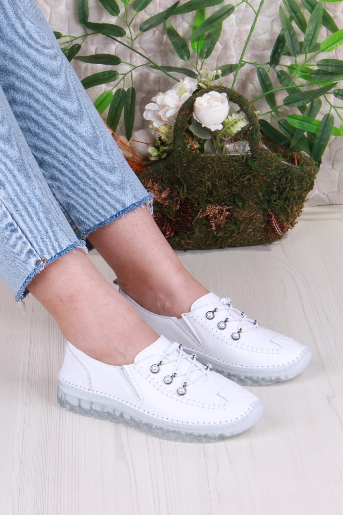 429871 Anatomik Rahat Esnek Hakiki Deri Kadın Ayakkabı - Görsel 2