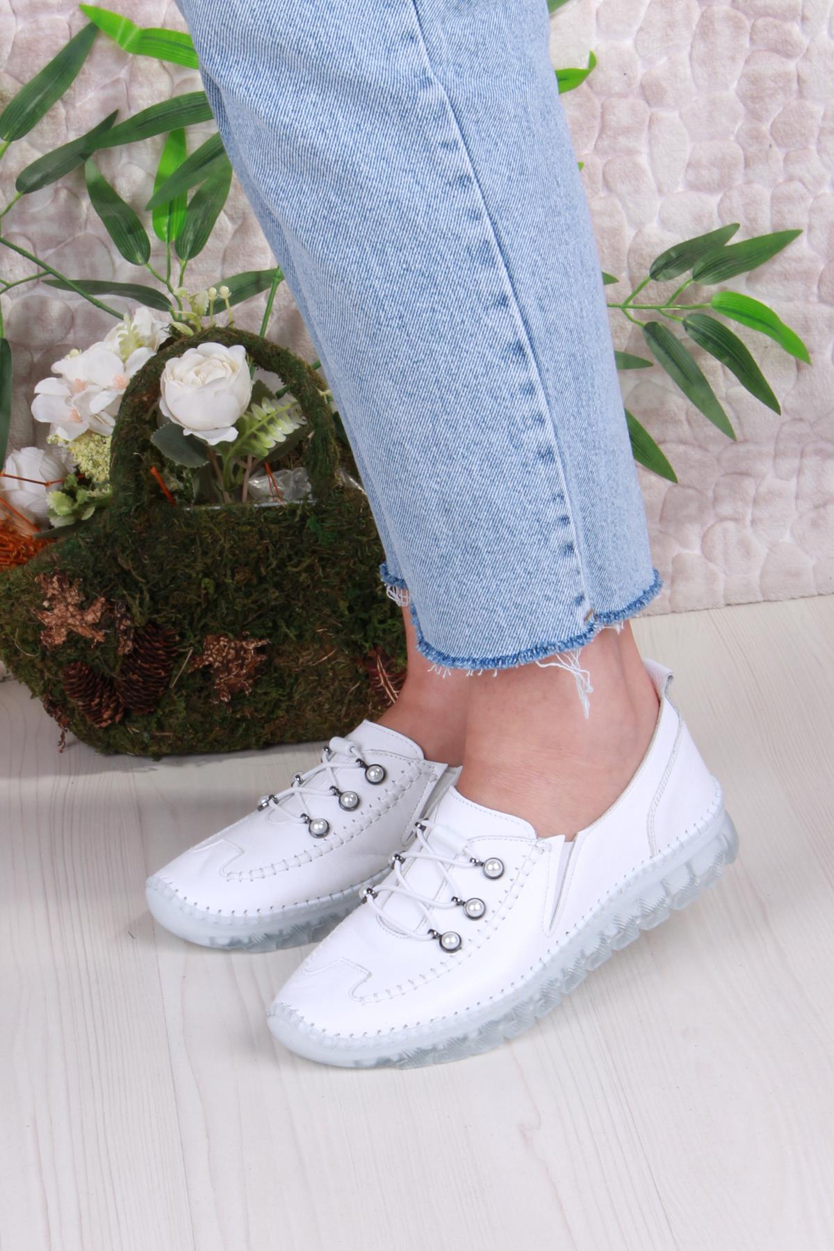 429871 Anatomik Rahat Esnek Hakiki Deri Kadın Ayakkabı - Görsel 3