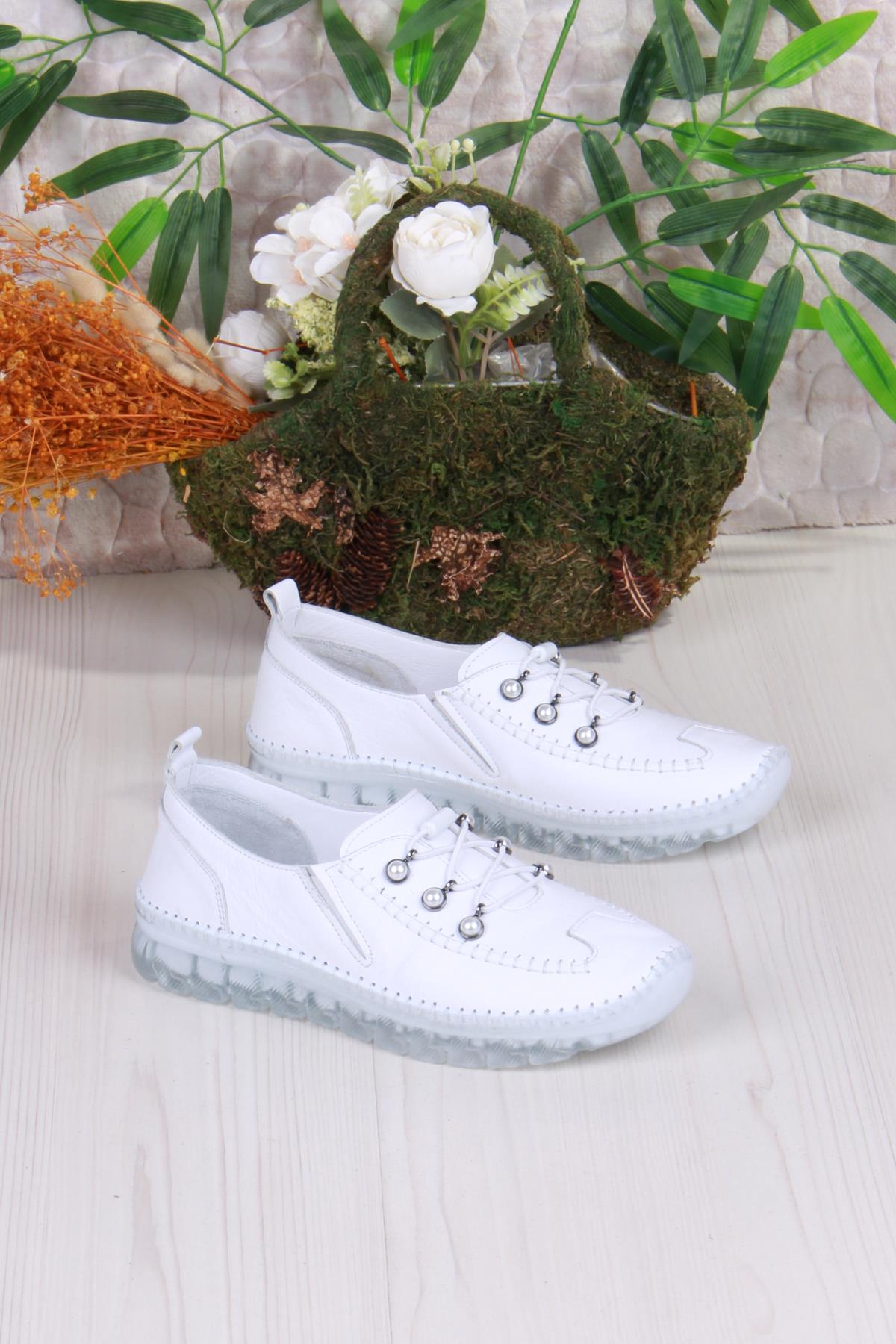 429871 Anatomik Rahat Esnek Hakiki Deri Kadın Ayakkabı - Görsel 4