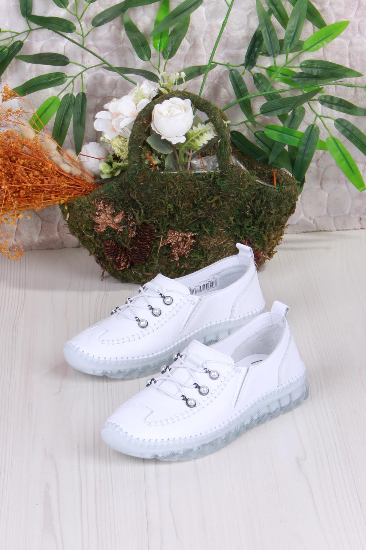 429871 Anatomik Rahat Esnek Hakiki Deri Kadın Ayakkabı - Görsel 5