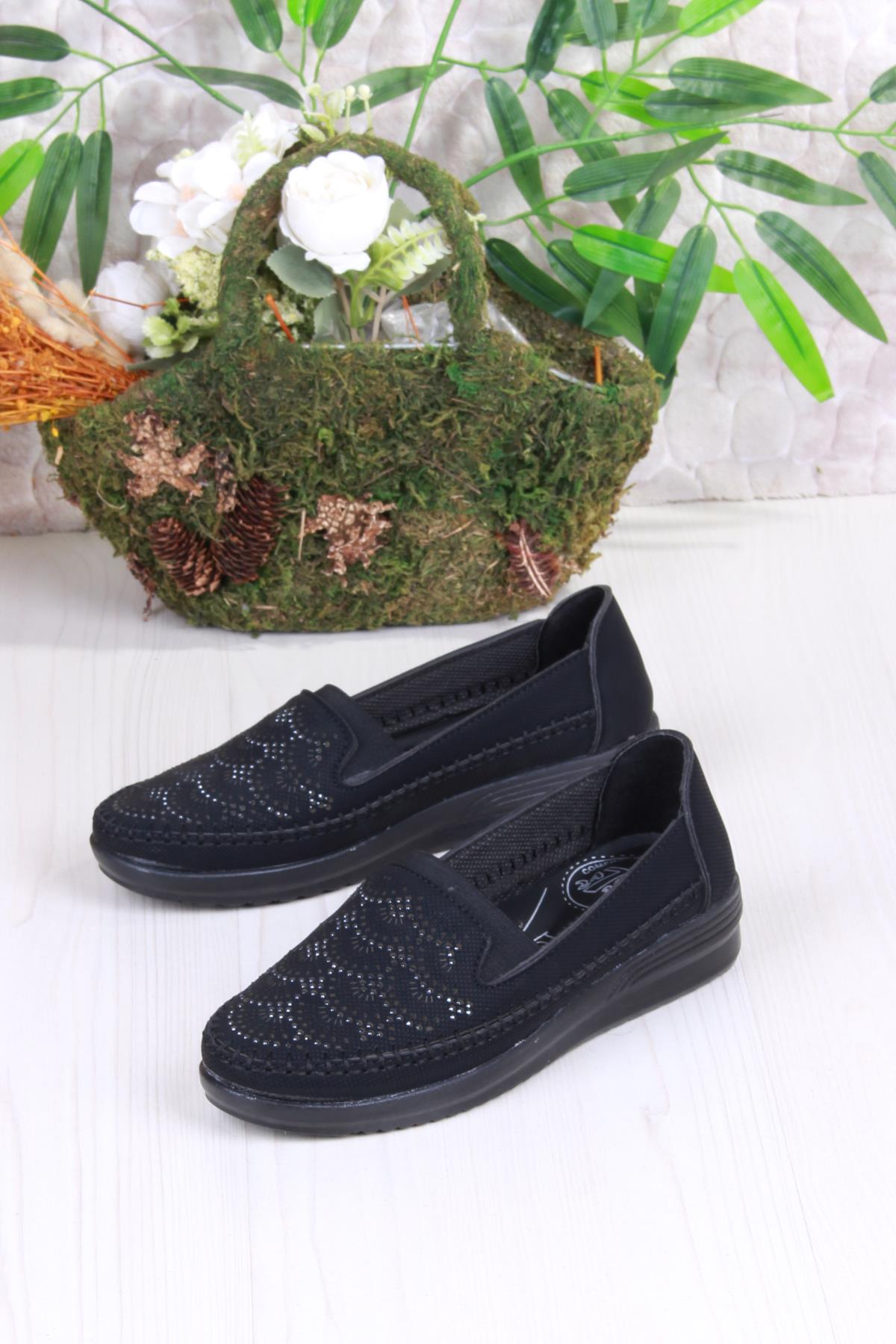 2036 Lara Com Hafif Rahat Baskı Ve Taş Detaylı Kadın Ayakkabı - Görsel 5