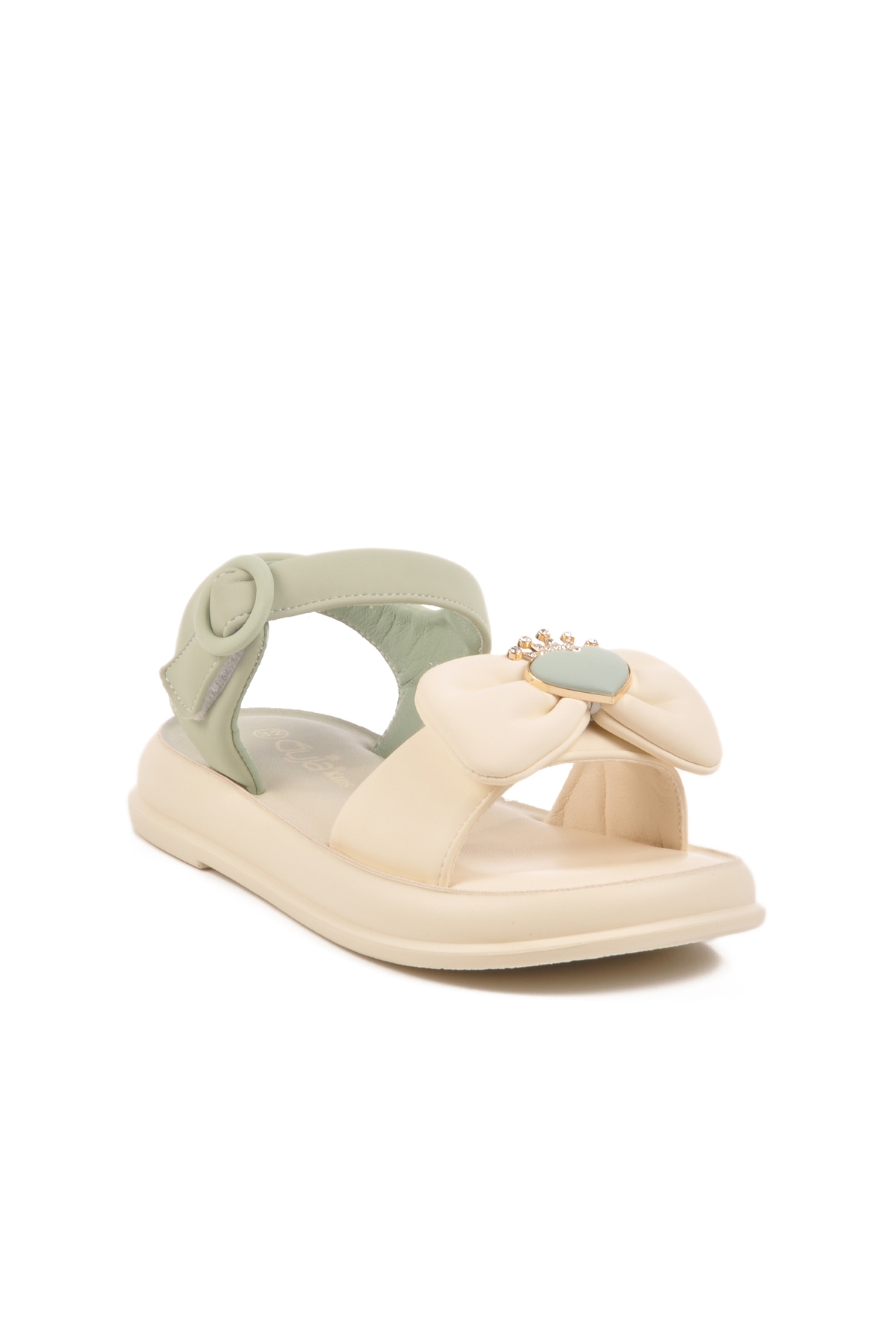 Yeşil Hafif Esnek Taşlı Kız Çocuk Sandalet 25Y600-5 F - Görsel 4