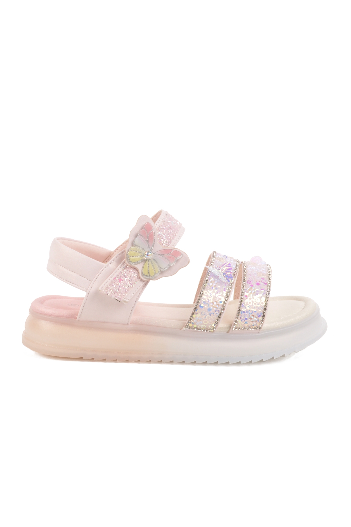 Pembe Cırtlı Taş İşlemli Kız Çocuk Sandalet 25Y600 F - Görsel 2
