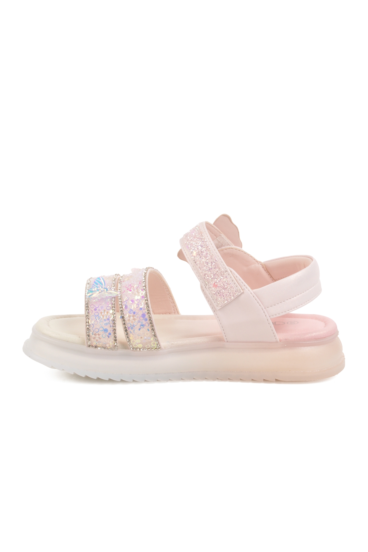 Pembe Cırtlı Taş İşlemli Kız Çocuk Sandalet 25Y600 F - Görsel 3