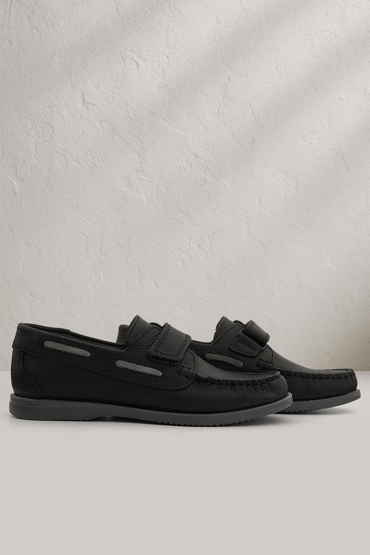 Simurg Hakiki Deri Siyah Erkek Çocuk Ayakkabı - Görsel 2