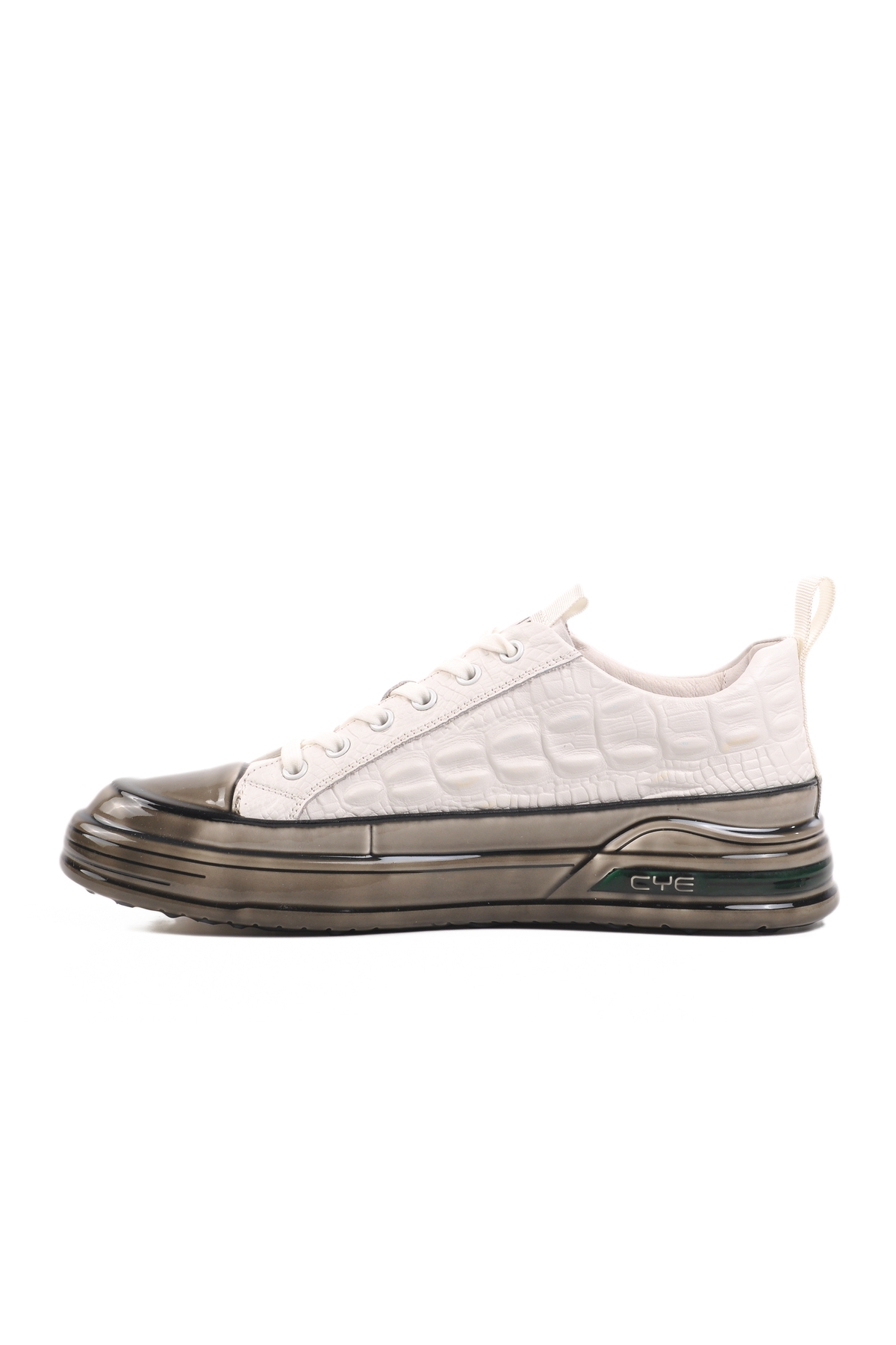 Beyaz Hakiki Deri Erkek Sneaker 24K510-3 M - Görsel 3