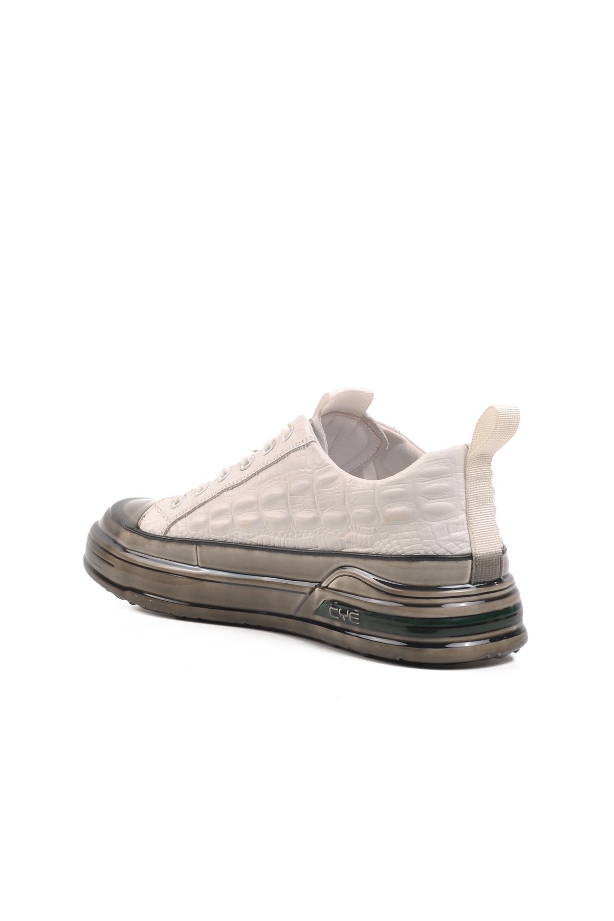 Beyaz Hakiki Deri Erkek Sneaker 24K510-3 M - Görsel 5