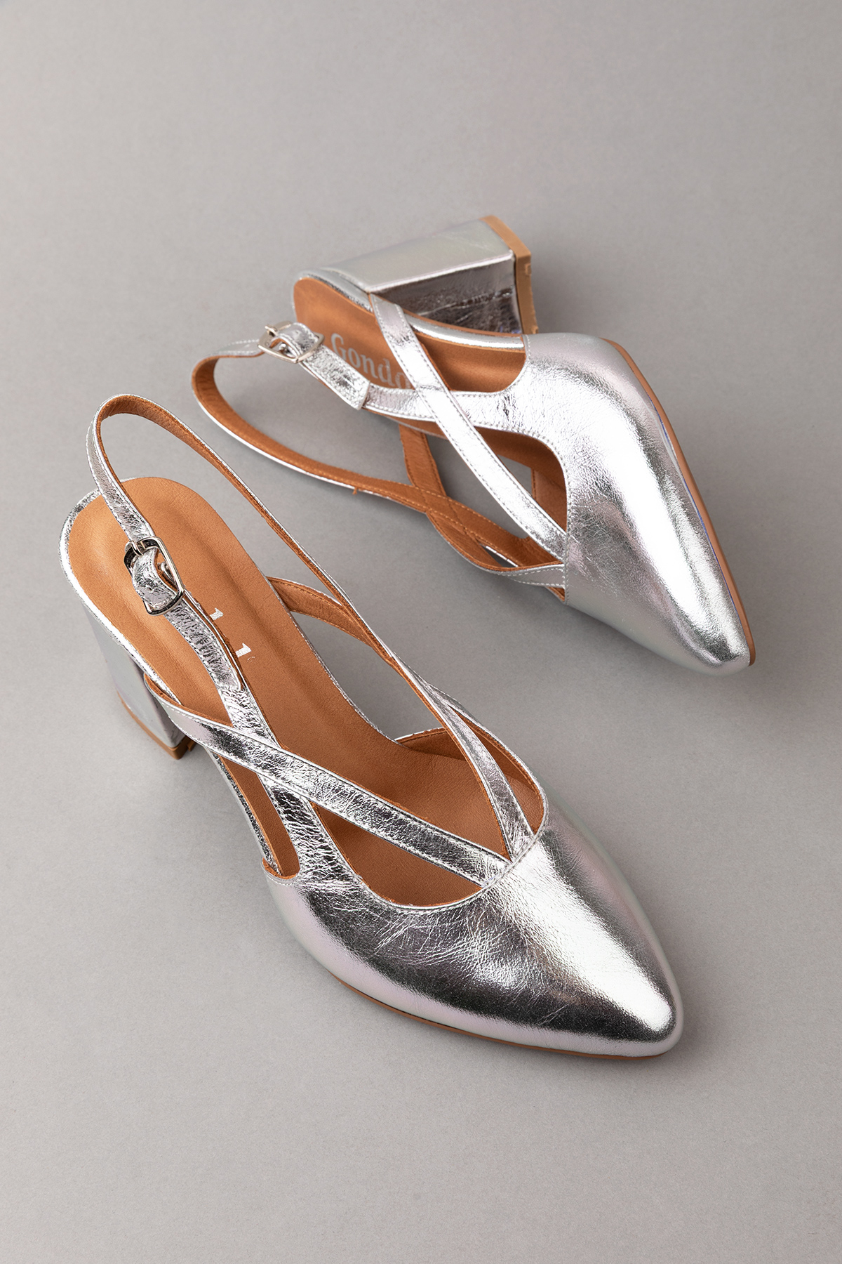 Gondol Kadın Hakiki Deri Şık Kalın Topkulu Ayakkabı anl.3361 - Görsel 4