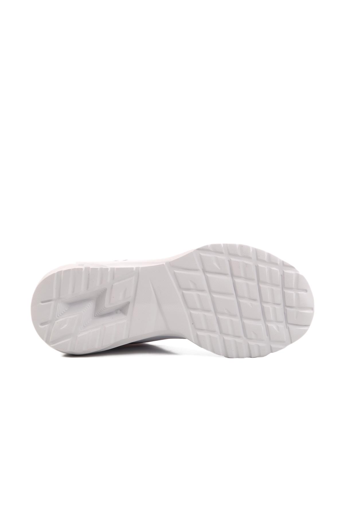 Beyaz-Lacivert Fileli Hafif Unisex Spor Ayakkabı Dera 640 G - Görsel 6