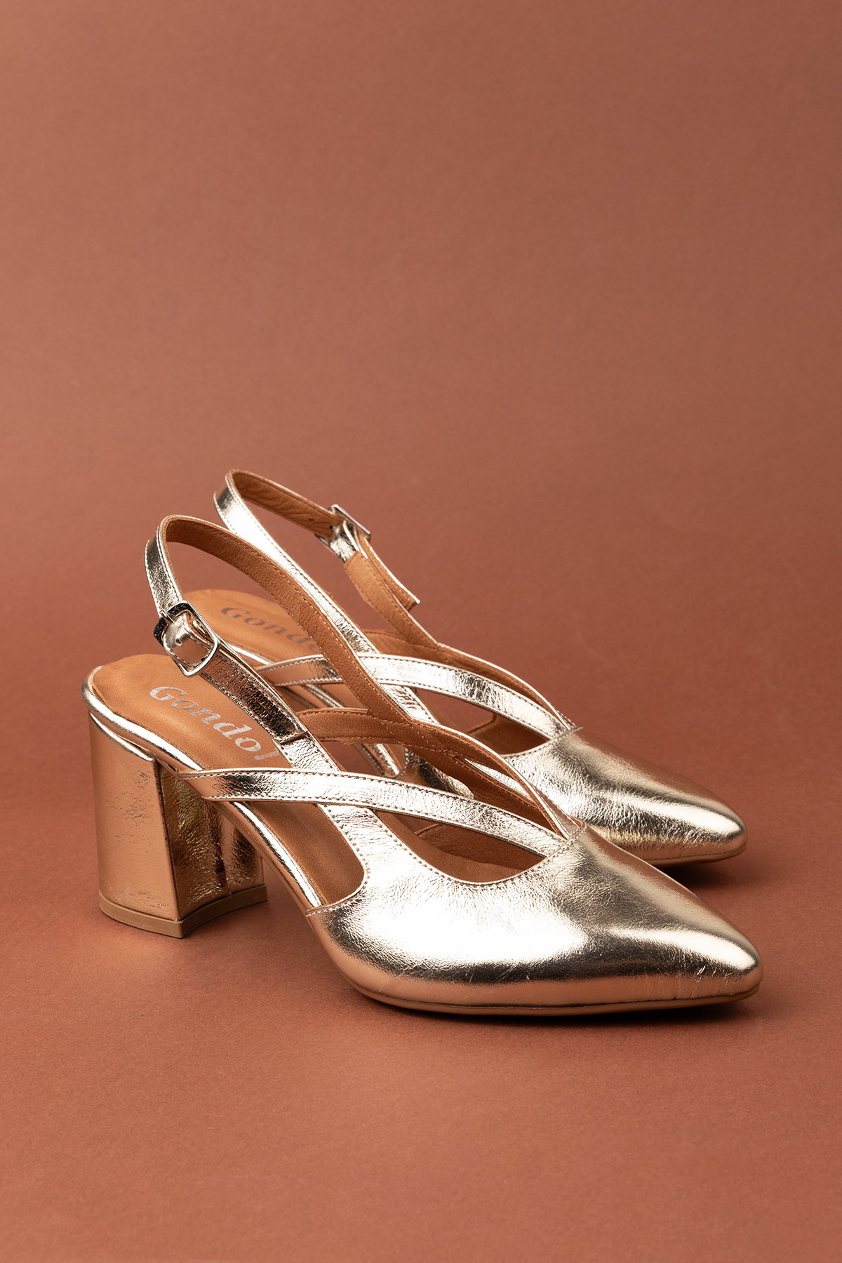 Gondol Kadın Hakiki Deri Şık Kalın Topkulu Ayakkabı anl.3361 - Görsel 2