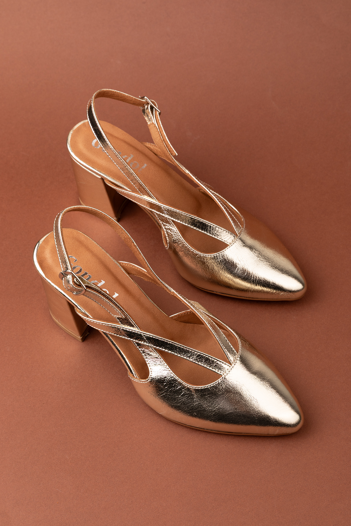 Gondol Kadın Hakiki Deri Şık Kalın Topkulu Ayakkabı anl.3361 - Görsel 3