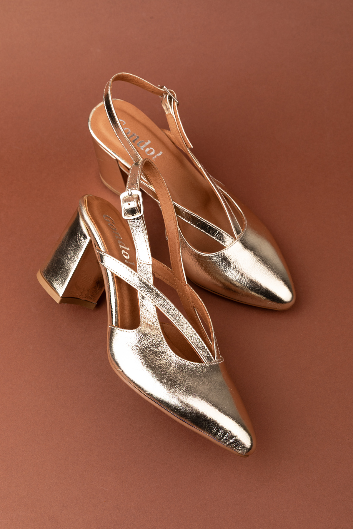 Gondol Kadın Hakiki Deri Şık Kalın Topkulu Ayakkabı anl.3361 - Görsel 5