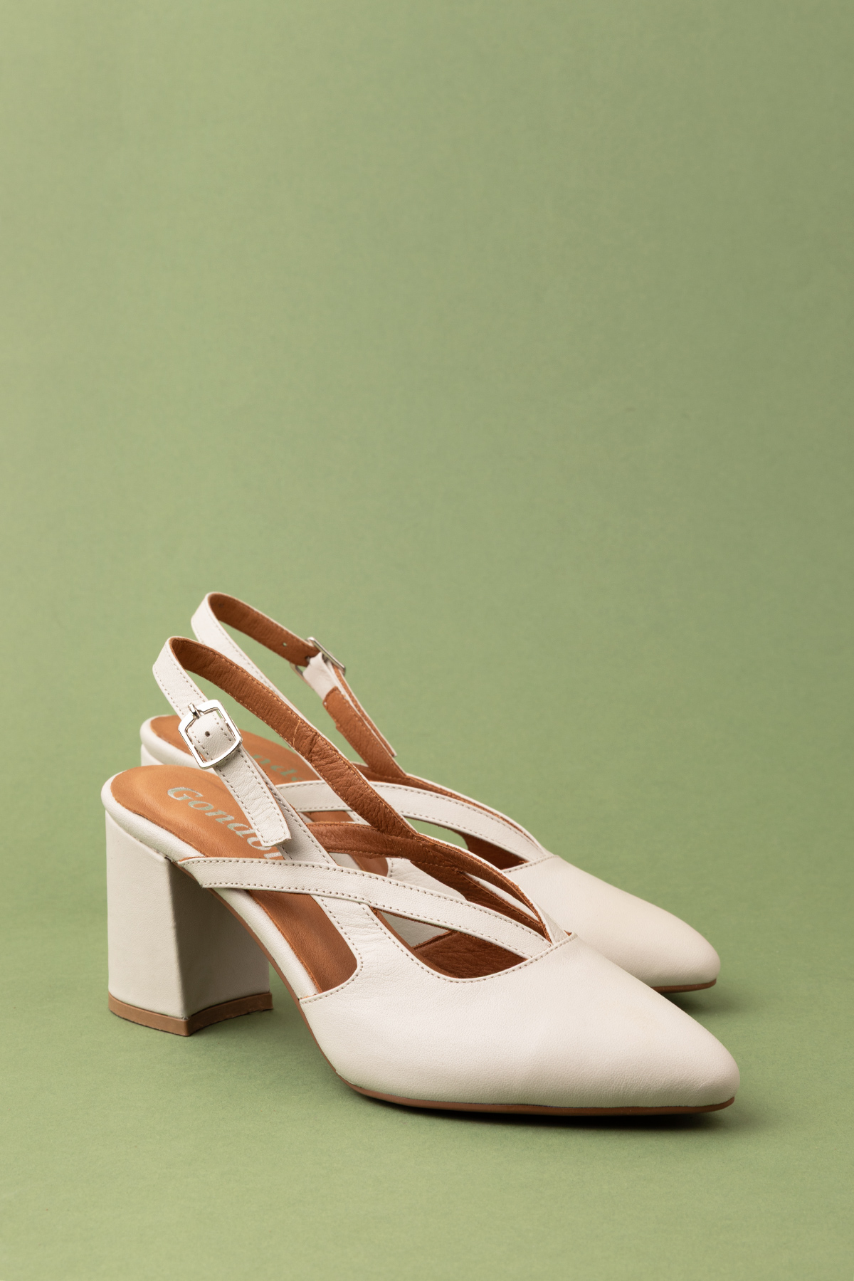 Gondol Kadın Hakiki Deri Şık Kalın Topkulu Ayakkabı anl.3361 - Görsel 2