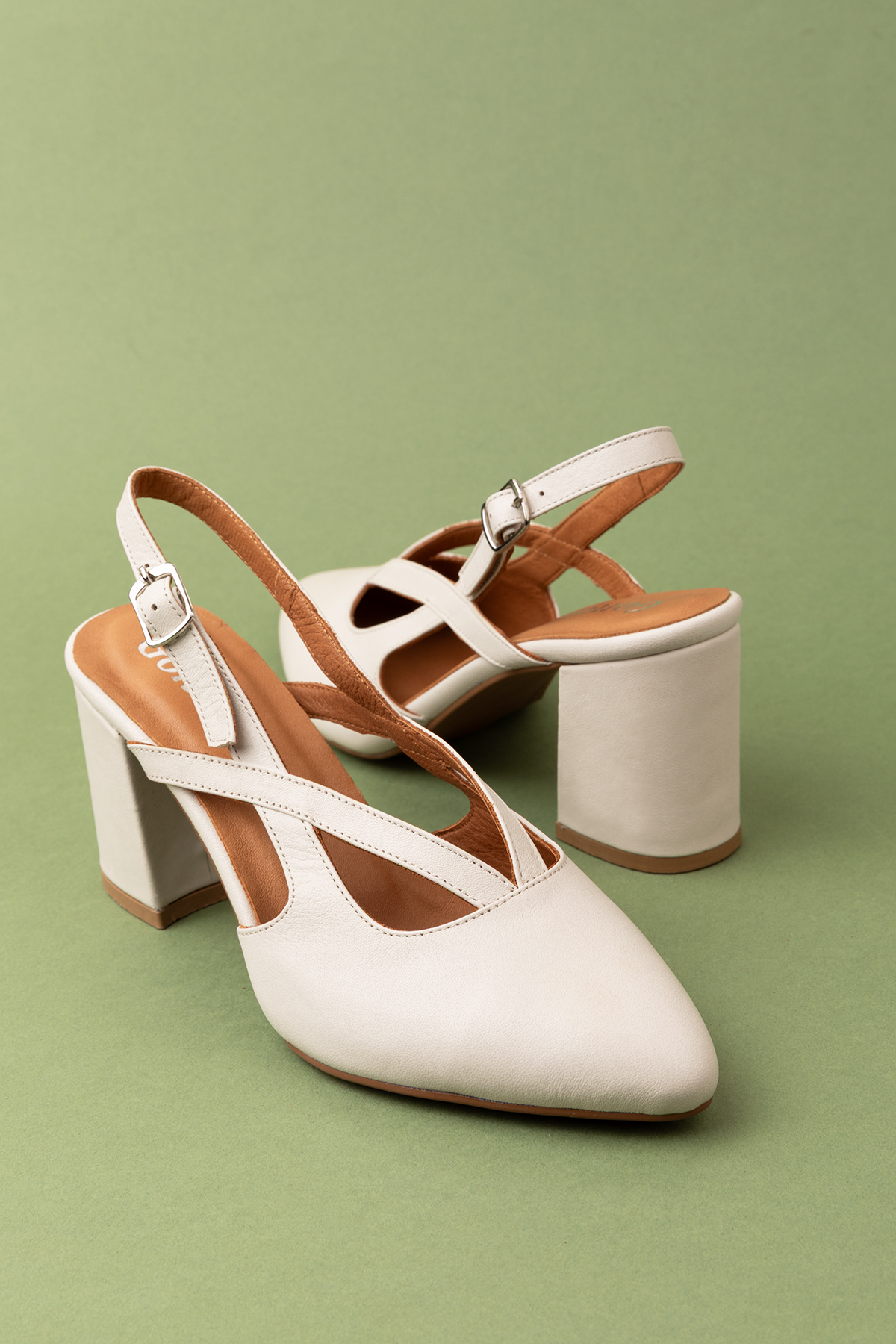 Gondol Kadın Hakiki Deri Şık Kalın Topkulu Ayakkabı anl.3361 - Görsel 5