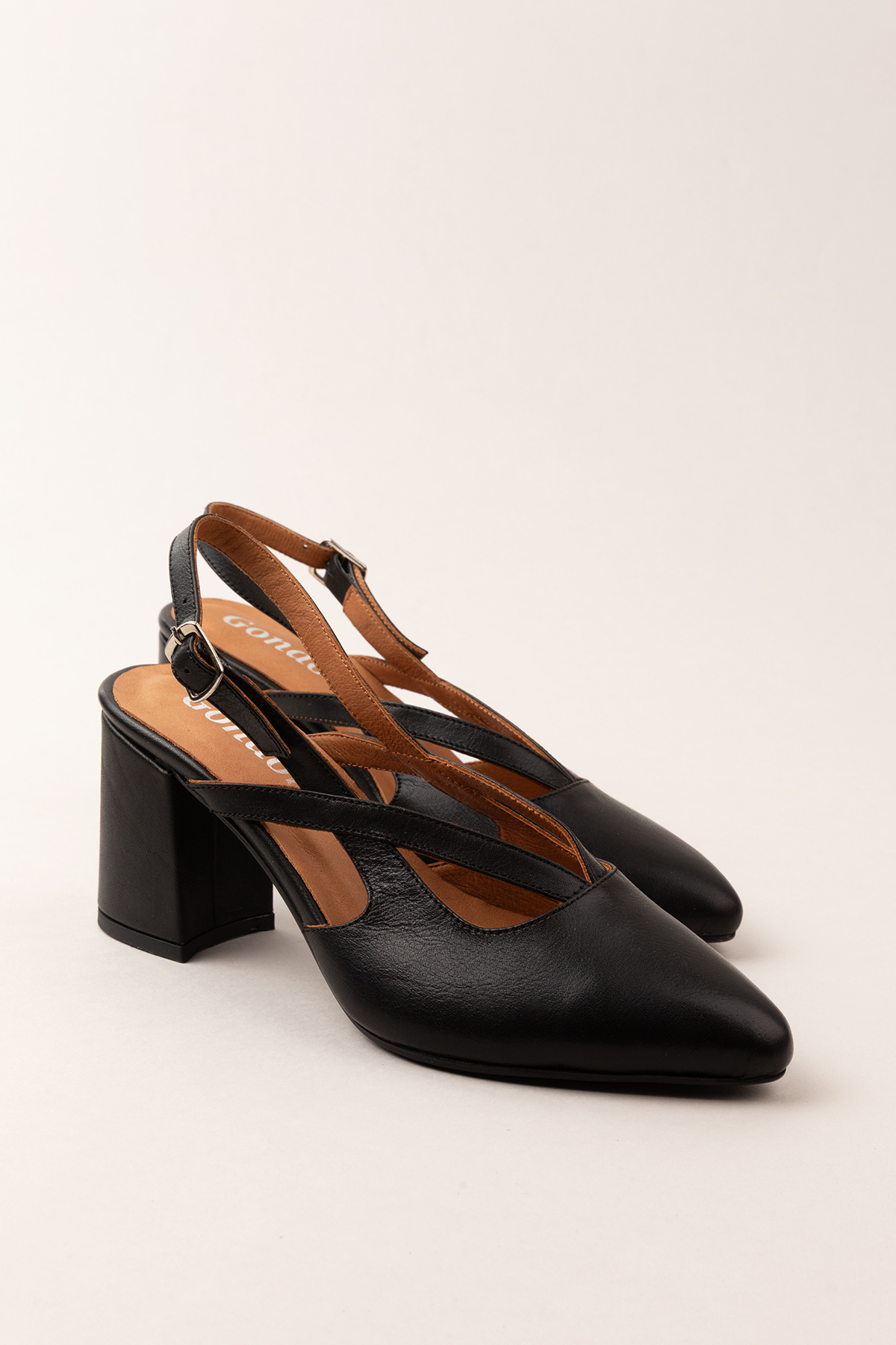 Gondol Kadın Hakiki Deri Şık Kalın Topkulu Ayakkabı anl.3361 - Görsel 2