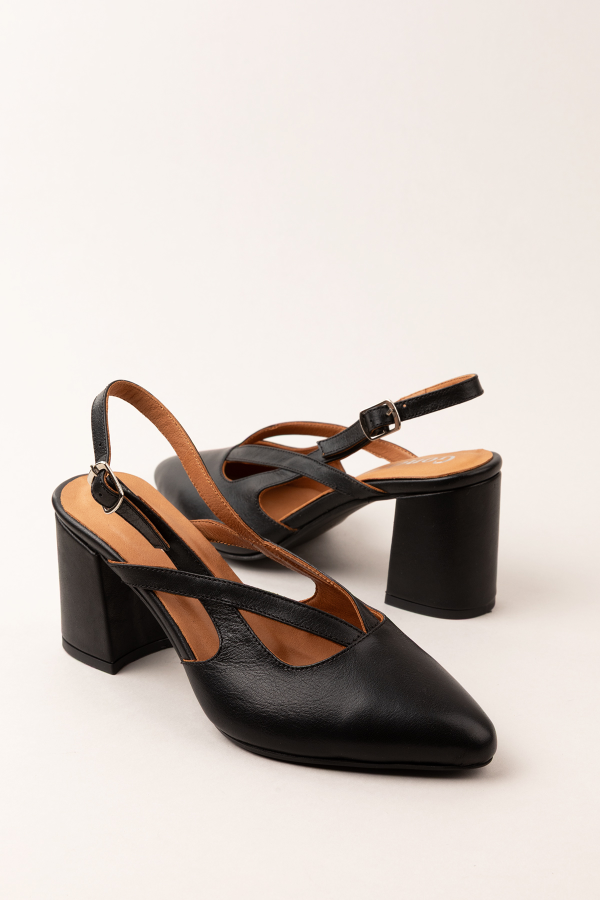 Gondol Kadın Hakiki Deri Şık Kalın Topkulu Ayakkabı anl.3361 - Görsel 5