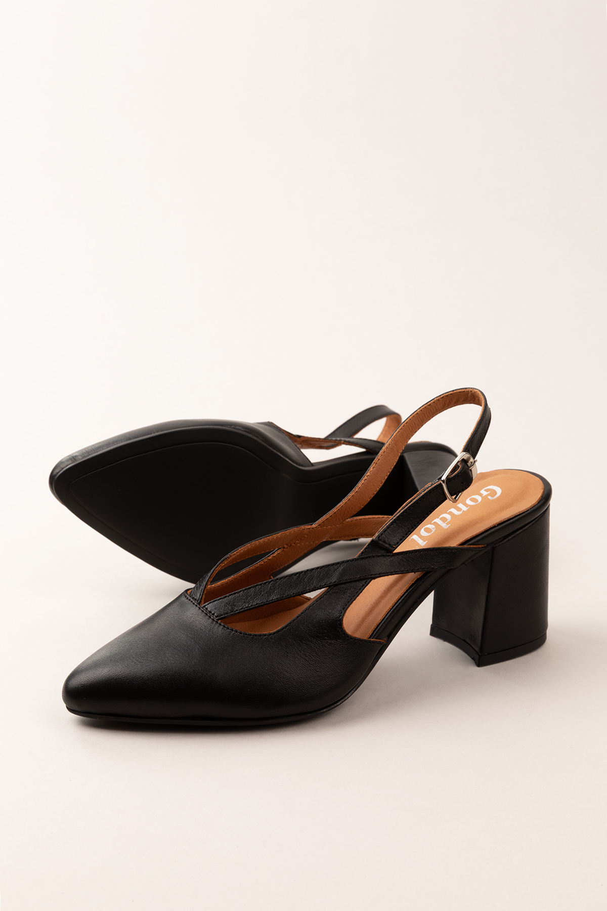 Gondol Kadın Hakiki Deri Şık Kalın Topkulu Ayakkabı anl.3361 - Görsel 6