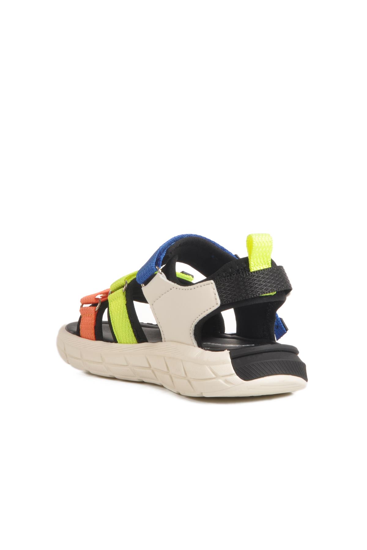 Siyah-Saks-Fosfor Sarı Çocuk Sandalet Pepino 1947 P - Görsel 5